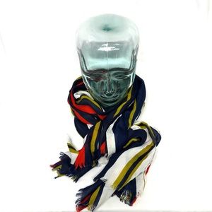 Stripe Scarf Wrap Orange Yellow Blue White